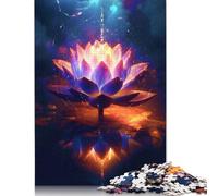 Adults Jigsaw Puzzle 1000 Pieces Puzzle Cosmic Glow Lotus Flower Jigsaw Puzzles Educational Toy Games Family Decoration 1000pcs (75x50cm)
