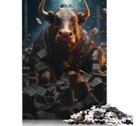 Adults Jigsaw Puzzle 1000 Pieces Puzzle Crypto Bull Cash Money Jigsaw Puzzles Educational Toy Games Family Decoration 1000pcs (75x50cm)
