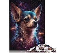 Adults Jigsaw Puzzle 1000 Pieces Puzzle Galaxy Chihuahua Jigsaw Puzzles Educational Toy Games Family Decoration 1000pcs (75x50cm)