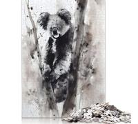 Adults Jigsaw Puzzle 1000 Pieces Puzzle Koala On A Tree Ink Jigsaw Puzzles Educational Toy Games Family Decoration 1000pcs (75x50cm)