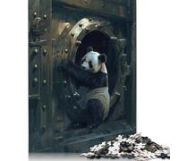 Adults Jigsaw Puzzle 1000 Pieces Puzzle Panda Criminal Rob Bank Jigsaw Puzzles Educational Toy Games Family Decoration 1000pcs (38x26cm)
