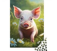 Adults Jigsaw Puzzle 500 Pieces Puzzle Art Animal Pig Jigsaw Puzzles Educational Toy Games Family Decoration 500pcs (52x38cm)