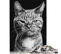 Adults Jigsaw Puzzle 500 Pieces Puzzle Black Meme Cat Jigsaw Puzzles Educational Toy Games Family Decoration 500pcs (52x38cm)
