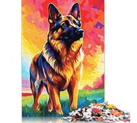 Adults Jigsaw Puzzle 500 Pieces Puzzle Hunting Dog Colorful Paint Jigsaw Puzzles Educational Toy Games Family Decoration 500pcs (52x38cm)
