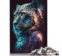 Adults Jigsaw Puzzle 500 Pieces Puzzle Space Astronaut Leopard Jigsaw Puzzles Educational Toy Games Family Decoration 500pcs (52x38cm)