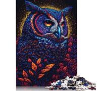 Adults Jigsaw Puzzle 500 Pieces Puzzle Splash Paint Owl Jigsaw Puzzles Educational Toy Games Family Decoration 500pcs (52x38cm)