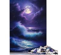 Adults Jigsaw Puzzle 500 Pieces Puzzle The Moon And The Sea Jigsaw Puzzles Educational Toy Games Family Decoration 500pcs (52x38cm)