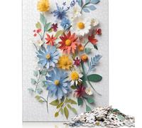 Adults Jigsaw Puzzle Art Flowers Wooden Puzzles for Teenagers Gifts Home Decoration Puzzle Toys 1000pcs (75x50cm)