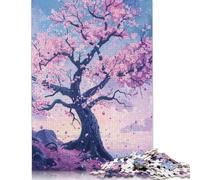 Adults Jigsaw Puzzle Cherry Blossom Japanese Wooden Puzzles for Teenagers Gifts Home Decoration Puzzle Toys 500pcs (52x38cm)