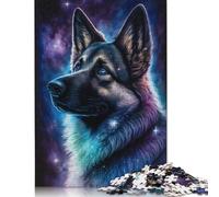 Adults Jigsaw Puzzle Colourful Galaxy German Shepherd Paper Puzzles for Teenagers Gifts Home Decoration Puzzle Toys 1000pcs (75x50cm)
