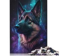 Adults Jigsaw Puzzle Colourful Galaxy German Shepherd Paper Puzzles for Teenagers Gifts Home Decoration Puzzle Toys 1000pcs (75x50cm)