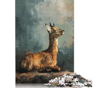 Adults Jigsaw Puzzle Deer Portrait Paper Puzzles for Teenagers Gifts Home Decoration Puzzle Toys 1000pcs (38x26cm)