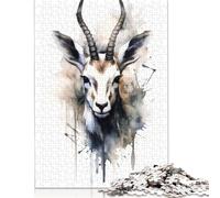 Adults Jigsaw Puzzle Gazelle Beauty Black Ink Wooden Puzzles for Teenagers Gifts Brain Teaser Puzzles For Adults 500pcs (52x38cm)
