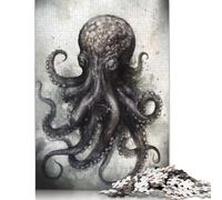Adults Jigsaw Puzzle Octopus Beauty Watercolor Wooden Puzzles for Teenagers Gifts Brain Teaser Puzzles For Adults 500pcs (52x38cm)