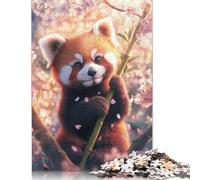Adults Jigsaw Puzzle Red Panda in Cherry Blossoms Paper Puzzles for Teenagers Gifts Home Decoration Puzzle Toys 1000pcs (38x26cm)