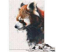 Adults Jigsaw Puzzle Red Panda Profile Art Paper Puzzles for Teenagers Gifts Home Decoration Puzzle Toys 1000pcs (38x26cm)
