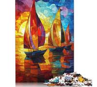 Adults Jigsaw Puzzle Sailboats at Sunset Puzzles 1000 Piece Jigsaw Puzzles for Adults Educational Game Challenge Toy 38x26cm/1000pcs
