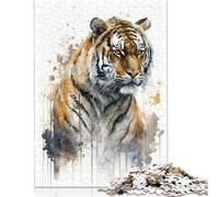 Adults Jigsaw Puzzle Tiger Watercolor Wooden Puzzles for Teenagers Gifts Brain Teaser Puzzles For Adults 1000pcs (75x50cm)