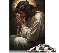 Adults Jigsaw Puzzles 1000 Pieces Art Christian Jesus Jigsaw Creative Rectangular Puzzles Decompressing Game 1000pcs (38x26cm)