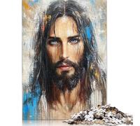 Adults Jigsaw Puzzles 1000 Pieces Art Christian Jesus Jigsaw Creative Rectangular Puzzles Decompressing Game 1000pcs (38x26cm)