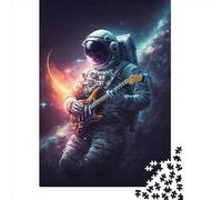 Adults Jigsaw Puzzles 1000 Pieces Astronaut Playing Guitar45 Jigsaw Creative Rectangular Puzzles Decompressing Game 1000pcs (75x50cm)