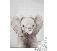 Adults Jigsaw Puzzles 1000 Pieces Baby Elephant Colorful Jigsaw Creative Rectangular Puzzles Decompressing Game 1000pcs (38x26cm)