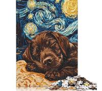 Adults Jigsaw Puzzles 1000 Pieces Brown Labrador Puppy Jigsaw Creative Rectangular Puzzles Decompressing Game 1000pcs (38x26cm)