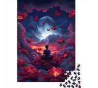 Adults Jigsaw Puzzles 1000 Pieces Buddha Statue Jigsaw Creative Rectangular Puzzles Decompressing Game 1000pcs (38x26cm)