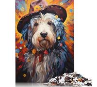 Adults Jigsaw Puzzles 1000 Pieces Colorful Psychedelic Cowboy Shepherd Dog Puzzle Jigsaw Interacting with Family Members 1000pcs (75x50cm)