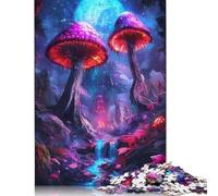 Adults Jigsaw Puzzles 1000 Pieces Fantasy Mushroom Forest Jigsaw Creative Rectangular Puzzles Decompressing Game 1000pcs (38x26cm)