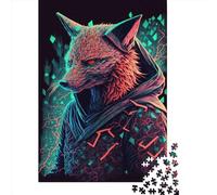 Adults Jigsaw Puzzles 1000 Pieces Fox Neon3 Jigsaw Creative Rectangular Puzzles Decompressing Game 1000pcs (38x26cm)