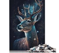 Adults Jigsaw Puzzles 1000 Pieces Galaxy Deer Wooden Puzzles Wooden Puzzle Birthday Gifts Jigsaw Wall Decoration 1000pcs (75x50cm)