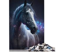 Adults Jigsaw Puzzles 1000 Pieces Galaxy Horse And Flower Wooden Puzzles Wooden Puzzle Birthday Gifts Jigsaw Wall Decoration 1000pcs (75x50cm)