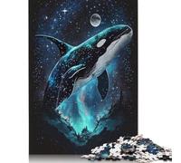 Adults Jigsaw Puzzles 1000 Pieces Galaxy Killer Whale Puzzle Jigsaw Interacting with Family Members 1000pcs (75x50cm)