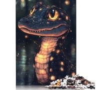 Adults Jigsaw Puzzles 1000 Pieces Glowing Baby Crocodile Puzzle Jigsaw Interacting with Family Members 1000pcs (75x50cm)