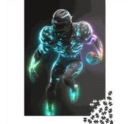 Adults Jigsaw Puzzles 1000 Pieces Glowing Football Jigsaw Creative Rectangular Puzzles Decompressing Game 1000pcs (38x26cm)