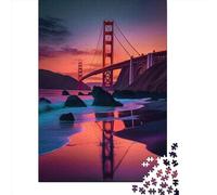 Adults Jigsaw Puzzles 1000 Pieces Golden_gate_Bridge Jigsaw Creative Rectangular Puzzles Decompressing Game 1000pcs (38x26cm)