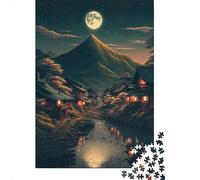 Adults Jigsaw Puzzles 1000 Pieces Retro_Japanese_Village Jigsaw Creative Rectangular Puzzles Decompressing Game 1000pcs (75x50cm)