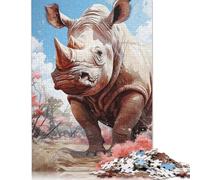 Adults Jigsaw Puzzles 1000 Pieces Rhino Might Puzzle Jigsaw Interacting with Family Members 1000pcs (38x26cm)