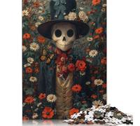 Adults Jigsaw Puzzles 1000 Pieces Skeleton Man in Roses Jigsaw Creative Rectangular Puzzles Decompressing Game 1000pcs (75x50cm)