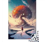 Adults Jigsaw Puzzles 1000 Pieces Snowy_Magic_Tree Jigsaw Creative Rectangular Puzzles Decompressing Game 1000pcs (75x50cm)
