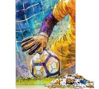 Adults Jigsaw Puzzles 1000 Pieces Soccer Goalkeeper Save Jigsaw Creative Rectangular Puzzles Decompressing Game 1000pcs (38x26cm)