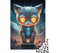 Adults Jigsaw Puzzles 1000 Pieces Space Mechanical Cat Jigsaw Creative Rectangular Puzzles Decompressing Game 1000pcs (75x50cm)