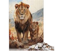 Adults Jigsaw Puzzles 1000 Pieces The Lion Dynasty Puzzle Jigsaw Interacting with Family Members 1000pcs (75x50cm)