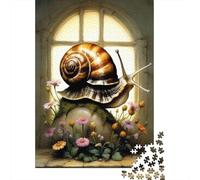 Adults Jigsaw Puzzles 500 Pieces Animal Snail Puzzle Jigsaw Interacting with Family Members 500pcs (52x38cm)