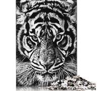 Adults Jigsaw Puzzles 500 Pieces Black Tiger New Puzzle Jigsaw Interacting with Family Members 500pcs (52x38cm)