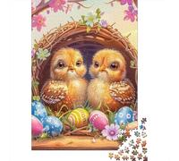 Adults Jigsaw Puzzles 500 Pieces Cute Chick Puzzle Jigsaw Interacting with Family Members 500pcs (52x38cm)