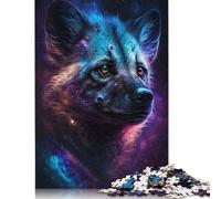 Adults Jigsaw Puzzles 500 Pieces Galaxy African Hyena Puzzle Jigsaw Interacting with Family Members 500pcs (52x38cm)