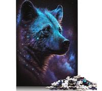 Adults Jigsaw Puzzles 500 Pieces Galaxy African Hyena Puzzle Jigsaw Interacting with Family Members 500pcs (52x38cm)