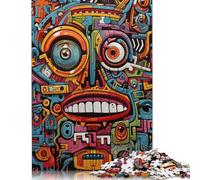 Adults Jigsaw Puzzles 500 Pieces Graffiti Art Wooden Puzzles Wooden Puzzle Birthday Gifts Jigsaw Wall Decoration 500pcs (52x38cm)